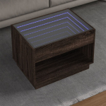 Diivanilaud LED-tuledega, pruun tamm, 70x50x50cm