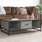 Diivanilaud, hall sonoma tamm, 100x57x35cm, tehispuit ja metall