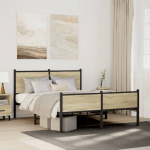 Metallist voodiraam ilma madratsita sonoma tamm 140x190 cm
