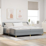 Vedrumadratsiga voodiraam kreemjas 90x200 cm helehall