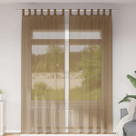 Aasadega voilee kardinad 2 tk, helepruunid, 140 x 260 cm