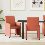 Ratastega S&ouml;&ouml;gi-toolid 2 tk Punane oranž 57 x 66 x 94 cm
