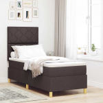 Kontinentaalvoodi madratsiga tumepruun 80 x 200 cm kangas