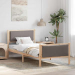 Voodiraam peatsiga Pruunikashall 90 x 200 cm kangas