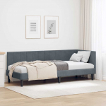 Nurga voodiraam peatsiga Tumehall 80 cm x 200 cm Samet