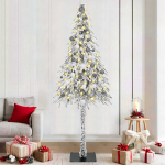 J&otilde;ulupuu koos 300 LED-iga koos alusega Valge 210 cm PE ja teras
