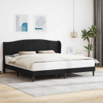 Voodi raam peaga Must 180 x 200 cm Kunstnahk