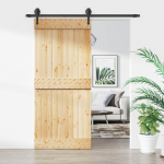 Liuguks naturaalne ja must 90 x 210 cm tahke m&auml;nnipuit