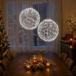 J&otilde;ulufiniaalne valgus 2 tk 1900 LED-i K&uuml;lm valge &Oslash; 60 x 63 cm