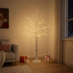 Kase-j&otilde;ulupuu Valge 22 x 22 x 150 cm Plastmass 232 LED-i