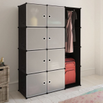 Kapp 9 sektsiooniga, must ja valge, 37 x 115 x 150 cm