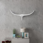 242336 wall mounted aluminium bull&rsquo;s head decoration silver 72 cm