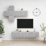 7-osaline telerikappide komplekt, betoonhall, puitlaastplaat
