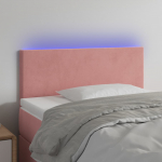 LED-voodipeats, roosa, 80x5x78/88 cm, samet