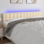 LED-voodipeats, kreemjas, 160x5x78/88 cm, kangas