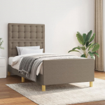 Voodiraam ilma madratsita taupe 100x200 cm kangas