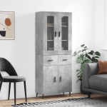 K&otilde;rge kapp, betoonhall, 69,5 x 34 x 180 cm,tehispuit