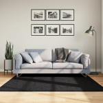 K&otilde;rge narmaga shaggy vaip, must, 160x160 cm