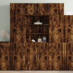 K&otilde;rge kapp, suitsutatud tamm, 80x42,5x185 cm tehispuit