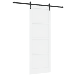 Libisev uks 2-osaline komplekt valge ja must puit 83 x 232 cm