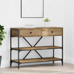 Konsoollaud sahtliga riiuliga pruun 100 x 34,5 x 75 cm puit