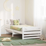 Voodiraam peatsiga Valge 80 x 200 cm Tehispuit
