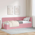 Nurga voodiraam peatsiga Roosa 80 cm x 200 cm Samet