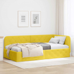 Nurga voodiraam Kollane 100 x 200 cm Samet