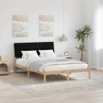 Voodiraam Pehme Peatoega peaga Pruun 160 x 200 cm M&auml;nnipuit
