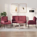 Diivanikomplektid 3 tk Veinpunane 115 x 56 x 80 cm Vineer