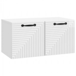 Rippuv TV kapp K&otilde;rgl&auml;ikega valge 59,5 x 31 x 30 cm Tehispuit