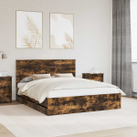Voodiraam peatsiga Suitsetatud tamm 160 x 200 cm Inseneripuit