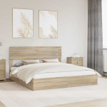 Laos voodi peaga sahtliga Sonoma tamm 180 x 200 cm Tehispuit