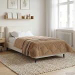 Talve tek Pruunikashall 155 x 220 cm Mikrokiud ja Teddy villa