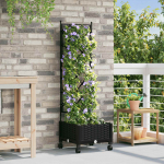 Aia istutuskast trellise ja ratastega Must 40 x 40 x 131,5 cm
