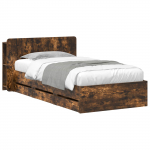 Voodiraam ladustamisega Suitsutatud tamm 80 x 200 cm Tehispuit