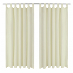 Aasadega mkrosatiinist kardinad 2 tk 140 x 225 cm kreemjasvalge