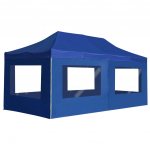 Kokkupandav peotelk seintega, alumiinium, 6 x 3 m, sinine