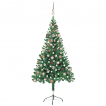 Valgustatud kunstkuusk kuulidega 150 cm, 360 oksa