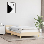 Voodiraam peatsiga ilma madratsikreemita 80x200 cm kangas