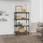 Raamatukapp, suitsutamm, 60 x 33 x 100 cm, tehispuit ja teras