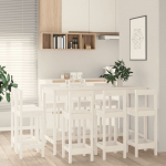 9-osaline baarikomplekt, valge, m&auml;nnipuit