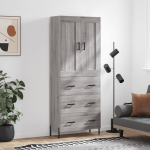 K&otilde;rge kapp, hall sonoma tamm, 69,5 x 34 x 180 cm, tehispuit