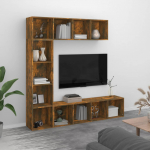 3-osaline raamatu-/telerikapp, suitsutatud tamm 180x30x180 cm
