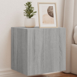 Teleri seinakapid LED-tuledega 2 tk, hall sonoma, 40,5x35x40 cm