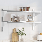 2-korruseline seinariiul 100x45x31 cm h&otilde;bedane roostevaba teras