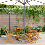 Kokkupandavad aiatoolid 4 tk, roheline, kangas ja puit