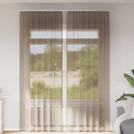 Voile kardinad varrastaskutega 2 tk, helepruunid