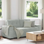 Kahekohaline diivan, helehall, 180 x 77 x 82 cm, samet
