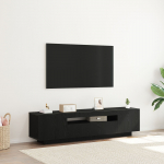 TV KAPP LED VALGUSTUSEGA, MUST TAMM, 160X35X40 CM, TEHISPUIT